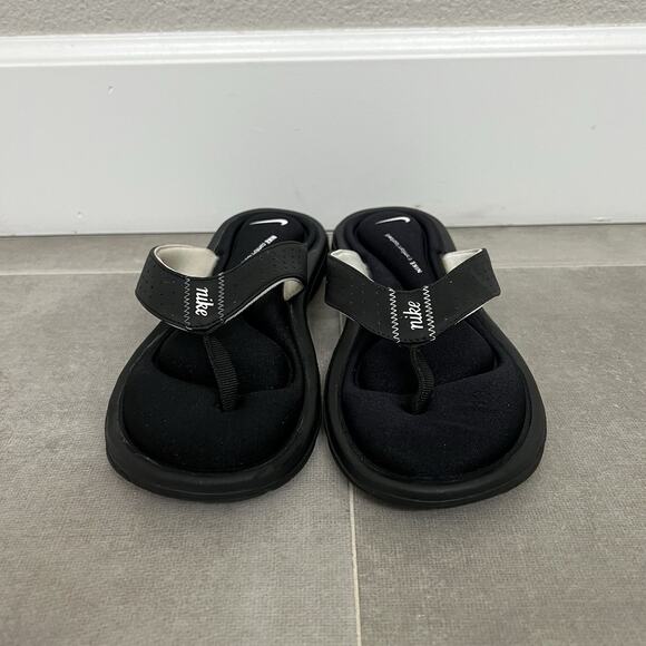 Nike Ultra Comfort Footbed Womens 7 Black Flip Flop Thong Outdoor Sandals Shoes - Picture 2 of 5